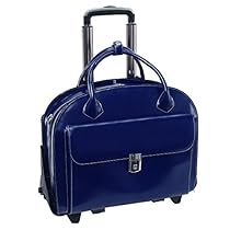 McKleinUSA Glen Ellyn 94367 W Series Italian Leather Detachable-Wheeled Ladies Briefcase (Navy)
