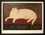 Big Framed Cat Nap Inn Warren Kimble Folk Art Picture