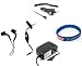 Blackberry Storm II 9550 Accessory Bundle- Stereo Headset Hands-free + Auto Car Vehicle Charger + Home Wall Travel Charger + Free Stars Stripes Wristband