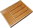 Totally Bamboo Small Cutlery Tray, 5 compartments with fixed dimensions, Beautiful and Durable Bamboo, 14" by 10 1/4" by 2" high
