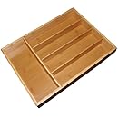 Totally Bamboo Small Cutlery Tray, 5 compartments with fixed dimensions, Beautiful and Durable Bamboo, 14" by 10 1/4" by 2" high