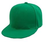 New Blank Baseball Flat Bill Fitted Hat Cap - Kelly Green