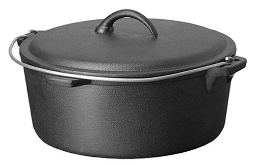 Range Kleen Pre-Seasoned Cast Iron 4-1/2-Quart Round Dutch Oven w/lid & wire handle