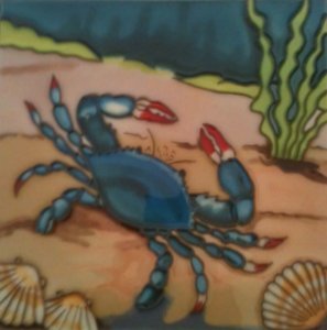 Decorative Ceramic Blue Crab Wall Art Tile 8x8 Decorative Tiles Olivia Decor Decor For Your Home And Office
