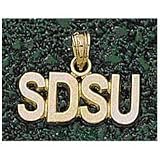 Anderson Jewelry San Diego State Aztecs Block 1/4 Gold Charm