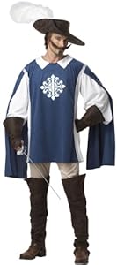 California Costumes Men's Musketeer Medieval L Blue And White
