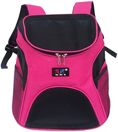 Greenery Multi-use Breathable Mesh Cover Durable Nylon Pet Puppy Dog Cat Small Animals Outdoor Travel Carrier Backpack Front Chest Bag Shoulder Handbag, Rose red