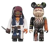 Medicom Pirates of the Caribbean Davy Jones 100% Bearbrick and Jack Sparrow Kubrick 2 PackIMAGE