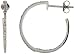 14k White Gold 7/8 (18mm) tall Hoop Earrings, w/ 0.35 Carat Round Brilliant Diamonds