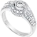 Classy! High Fashion! Women's 14k White-gold Moissanite & Diamond Engagement Ring