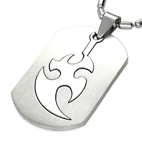 Urban Male Men's Stainless Steel Tribal Dog Tag & Chain
