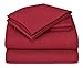 Elite Home Winter Nights Flannel 100-Percent Cotton 4-Piece Sheet Set, Queen, Burgundy