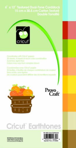 Cricut 6-Inch-by-12-Inch Cardstock Pad, Earthtones