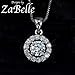 Designs by ZaBelle Hearts and Arrows Cut 0.6 Carat AAA CZ Diamond Pendant Necklace - Round…