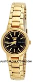 Seiko Women's SYME48 Seiko 5 Automatic Black Dial Gold-Tone Stainless Steel Watch