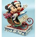 Mickey Mouse - Mickey and Minnie in Sleigh Figurine - Old Fashioned Sleigh Ride - Jim Shore