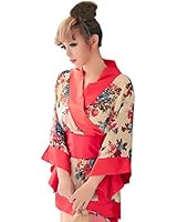 Aivtalk Silk Japanese Kimono Style Sexy Lingerie Big Bowknot Underwear Sheer Dress