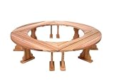 4pc Fireside Round Backless Bench Set Western Red Cedar