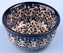 Polish Pottery Small Bowl / Condiment Dish 1 3/4" H x 3 1/4" Diameter