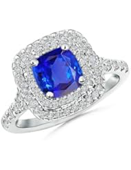 Halo Round Diamond and Tanzanite Engagement Ring- 1.25 ct TGW