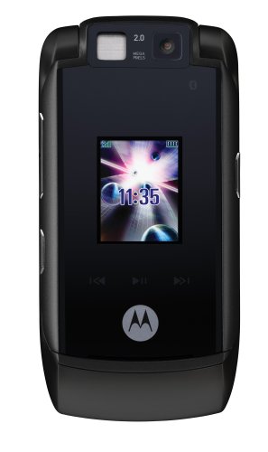 Motorola RAZR V6 Maxx Unlocked Cell Phone with 2 MP Camera, 3G, MP3/Video Player, MicroSD Slot--International Version with No Warranty (Licorice Black)