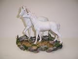 White Unicorn Legend Horses Miniature Statue Figurine -- 6x7
