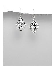 Flower Earrings In 92.5 Sterling Silver