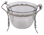 America Retold Antique Nickel and Glass Acorn Stand with Serving Bowl