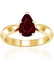 14K Yellow Gold Pear Cut Ruby Solitaire Ring