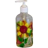 ArtisanStreet Sunflower Design Soap/Pump Lotion Dispenser, Hand Painted and Signed by Artisan