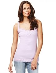 Indigo Collection Pure Cotton Lace Trim Vest Top