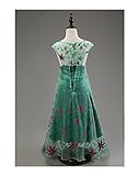 American Vogue ANNA ELSA FROZEN FEVER Girl's Birthday Dress Costume (5-6 Years, Green)