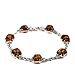 Sterling Silver Honey Amber Square Bracelet title=