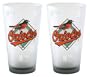 Baltimore Orioles Frosted Pint Glass (16-Ounce, Set of 2)