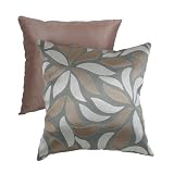 Pillow Perfect Decorative Modern Leaf Square Toss Pillow, Green/Tan