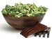 Lipper 3 Piece - Dark Cherry Salad Serving Bowl with Salad Hands Set