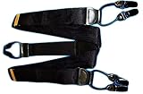 Double-Ups Black Silk Suspenders, Paisley Pattern