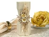 Porcelain Vase with yellow porcelain roses design (Set of 72)