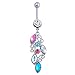 Sannysis Mixed Color Rhinestone Jewelry Navel Body Piercing Belly Button Rings