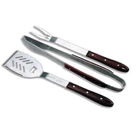 Buy Man Law 3-Piece BBQ Wood Handle Tool Set now!