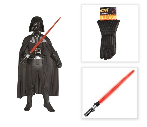 Star Wars Darth Vader Deluxe Child Costume with Lightsaber and Gloves - Medium