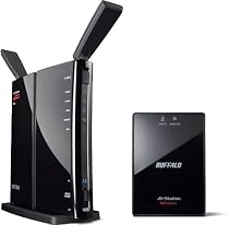 BUFFALO ネットTV対応 11n/a & 11n/g 無線LANルーター イーサネットコンバーターセット WZR-HP-AG300H/EV