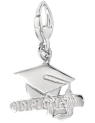 Sterling Silver GRADUATION CAP AND DIPLOMA Charm