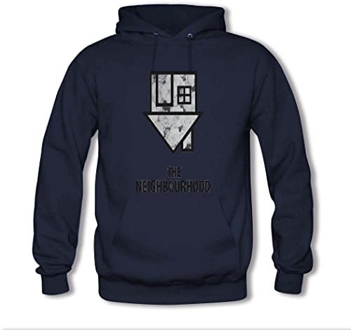 ZIHIA Men's The Nbhd Band Printed Cotton Hooded Sweatshirt Large Blue