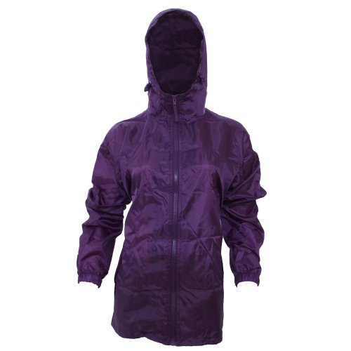 Womens/Ladies Hooded Packaway Mac / Rain Jacket