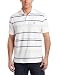 Nautica Men's Short Sleeve Striped Polo Shirt, Bright White, X-Large