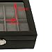 Tech Swiss Watch Box Storage Case Leather for 10 Watches (Black/Charcoal)