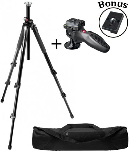 Manfrotto 055XPROB/324RC2 Tripod Kit and a Padded Carry Case and a Bonus Quick Release Plate for the RC2 Rapid Connect Adapter