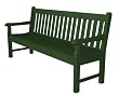 72" Recycled Earth-Friendly Nantucket Outdoor Patio Bench - Forest Green