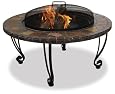 UniFlame WAD820SP 34-Inch Slate & Marble Firepit with Copper Accents